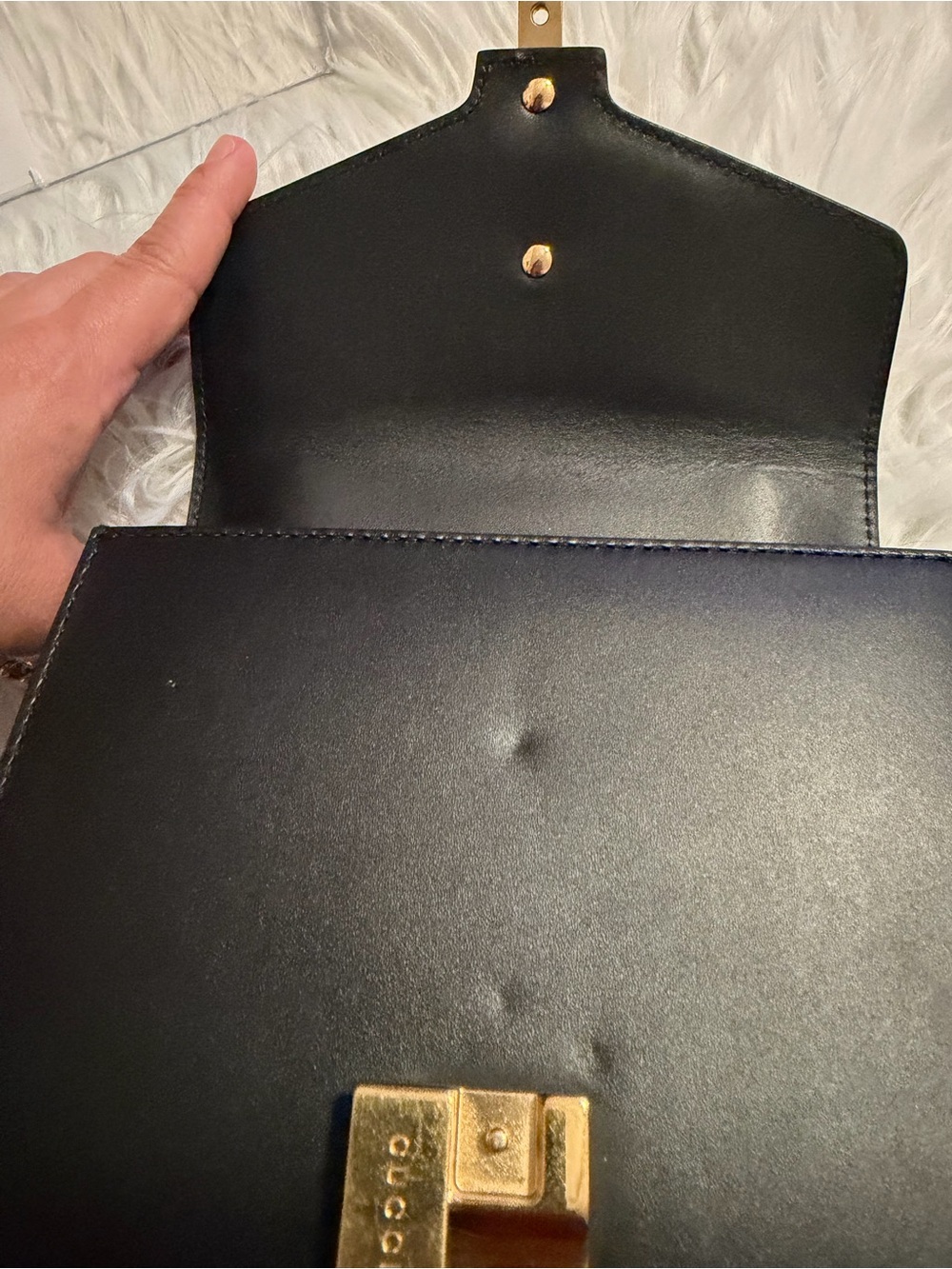 GUCCI Black Leather Sylvie Shoulder Bag / Crossbody - Picture 6 of 16